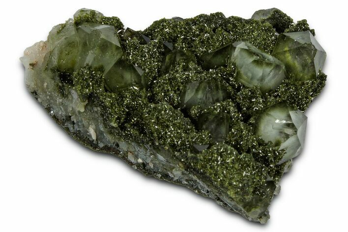 Quartz Crystals on Pistachio-Green Epidote - Turkey #337464